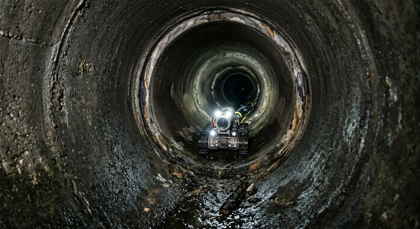 Robotic sewer camera inspecting pipe interior for Drain Snake Service in Scottsdale